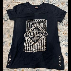 Harley-Davidson Black Tee with White Graphic